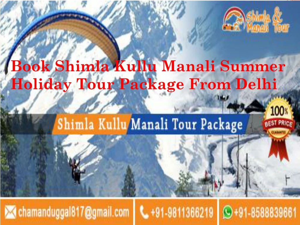 book shimla kullu manali summer holiday tour