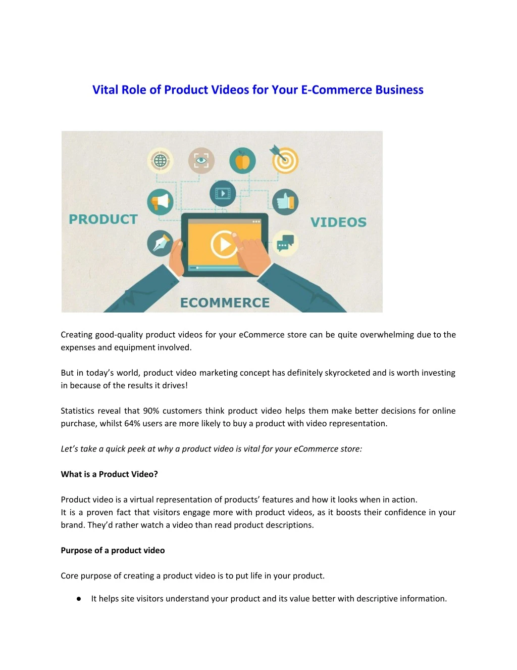 vital role of product videos for your e commerce