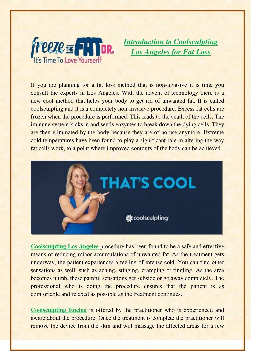 introduction to coolsculpting los angeles