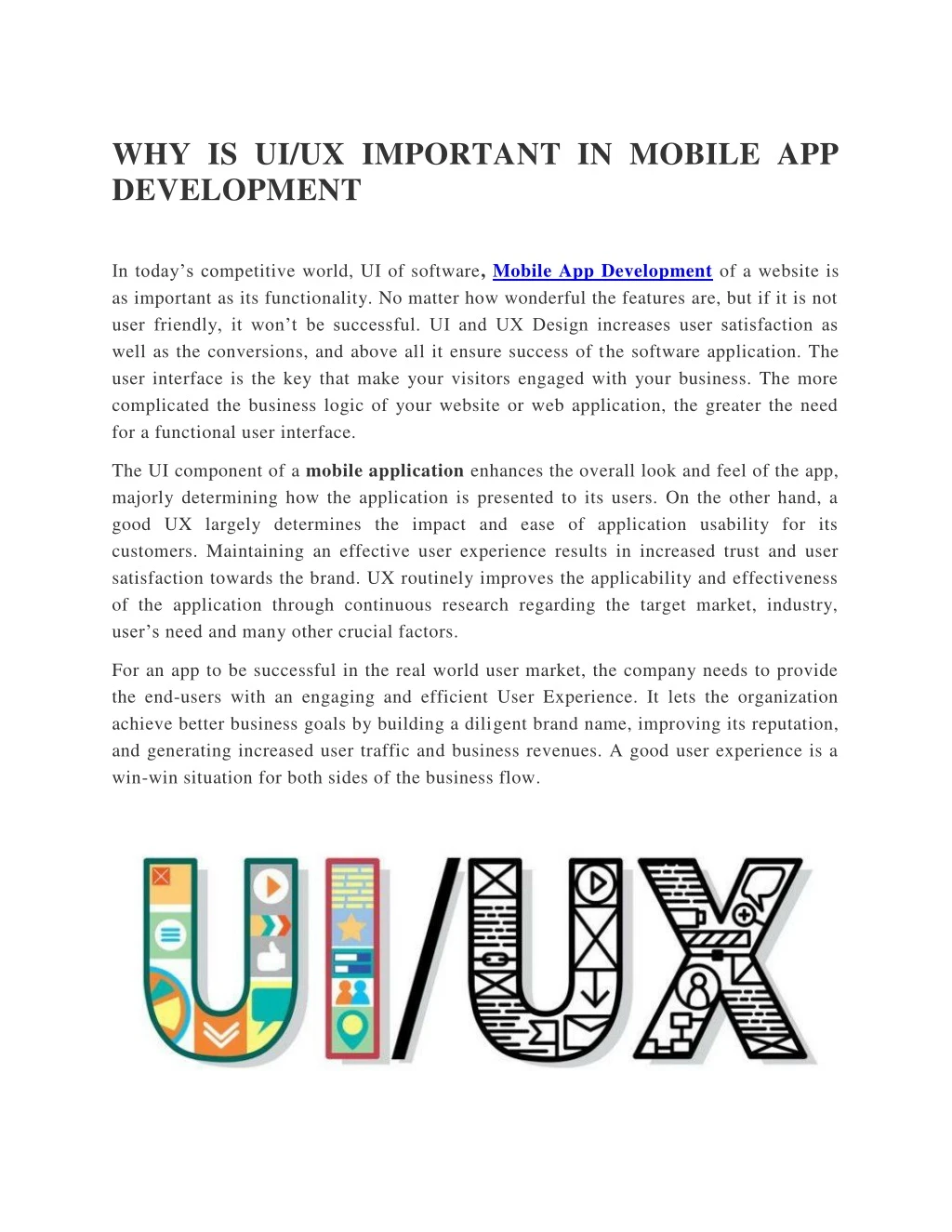 why is ui ux important in mobile app development