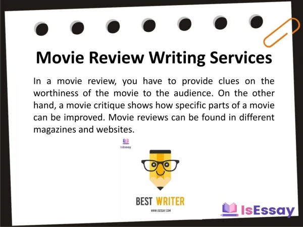 Get Custom Movie Review Writing Service from the Experts of IsEssay