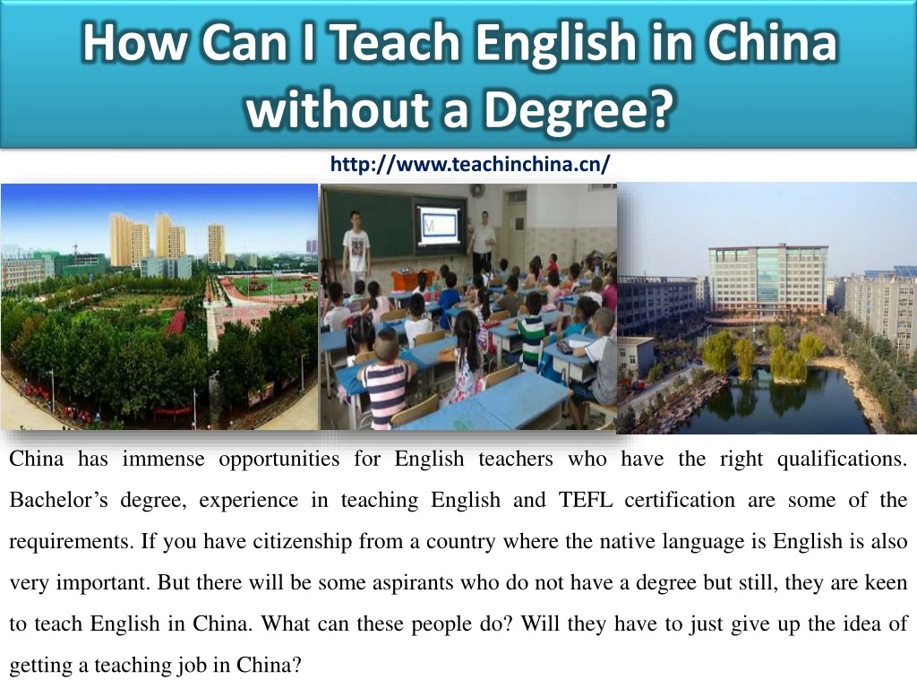 how can i teach english in china without a degree