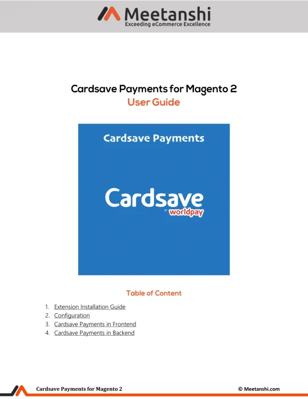 Magento 2 Cardsave Payments