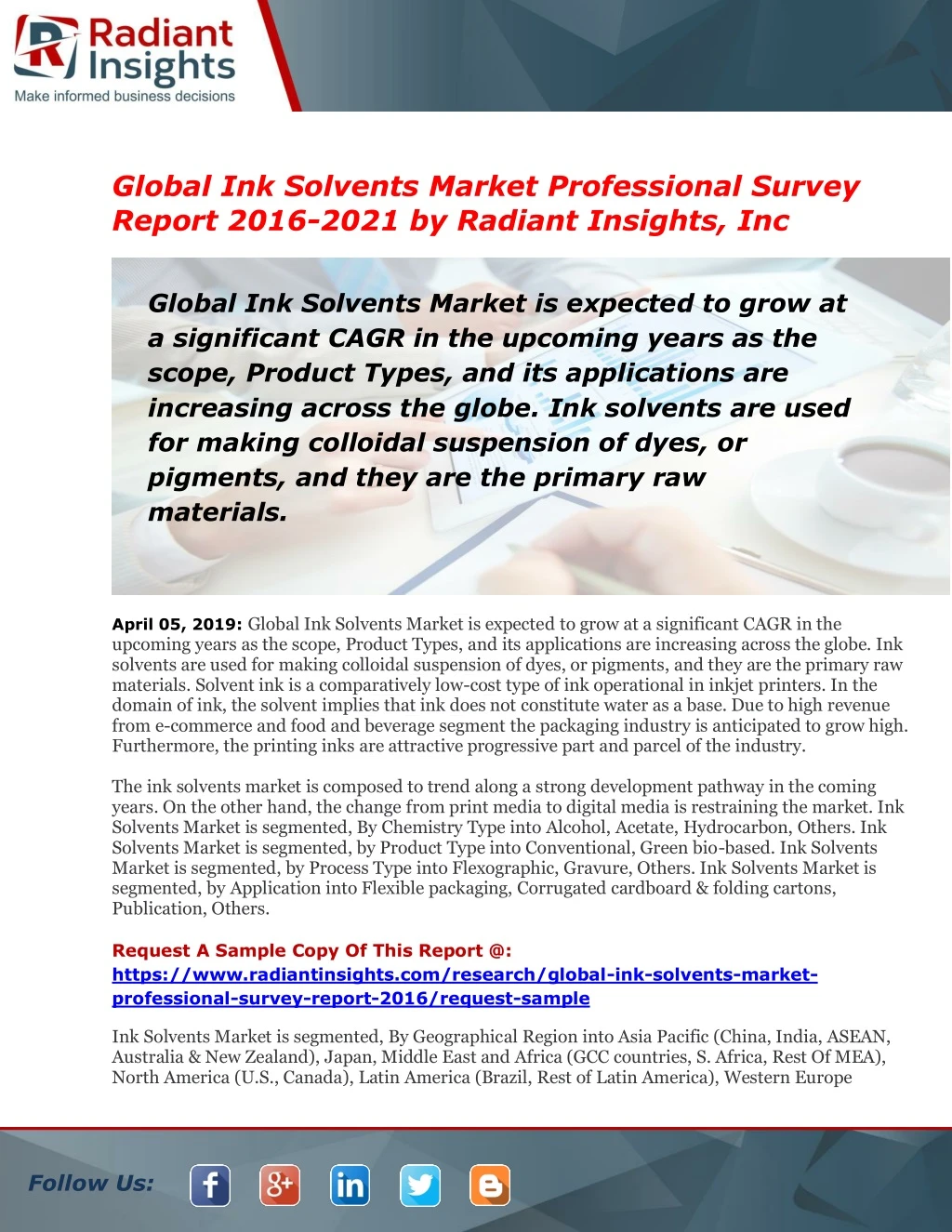 global ink solvents market professional survey