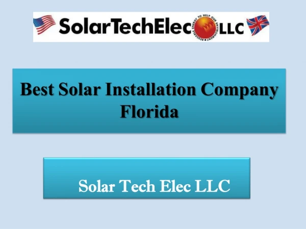 Best Services Solar Installation Company in Florida