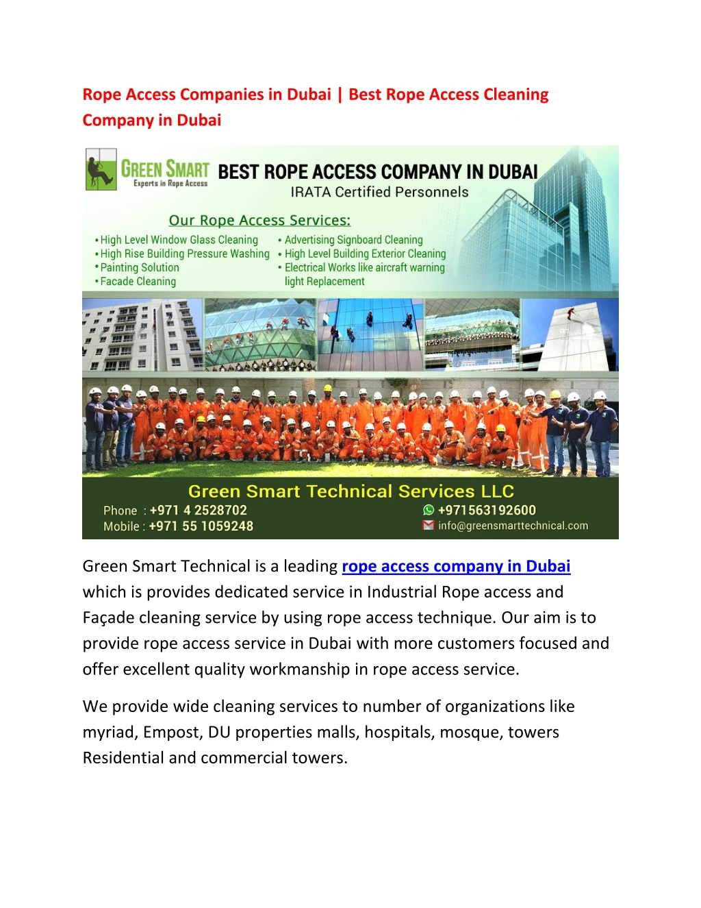 rope access companies in dubai best rope access