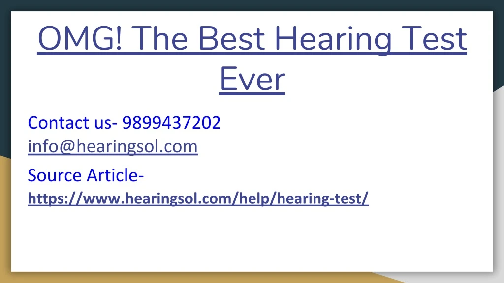 omg the best hearing test ever