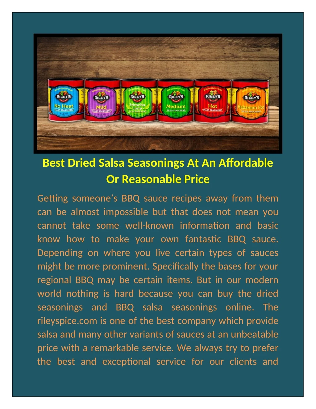 best dried salsa seasonings at an affordable