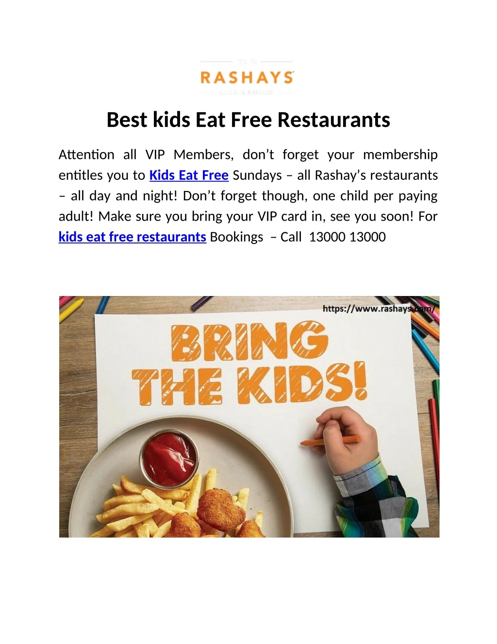 best kids eat free restaurants