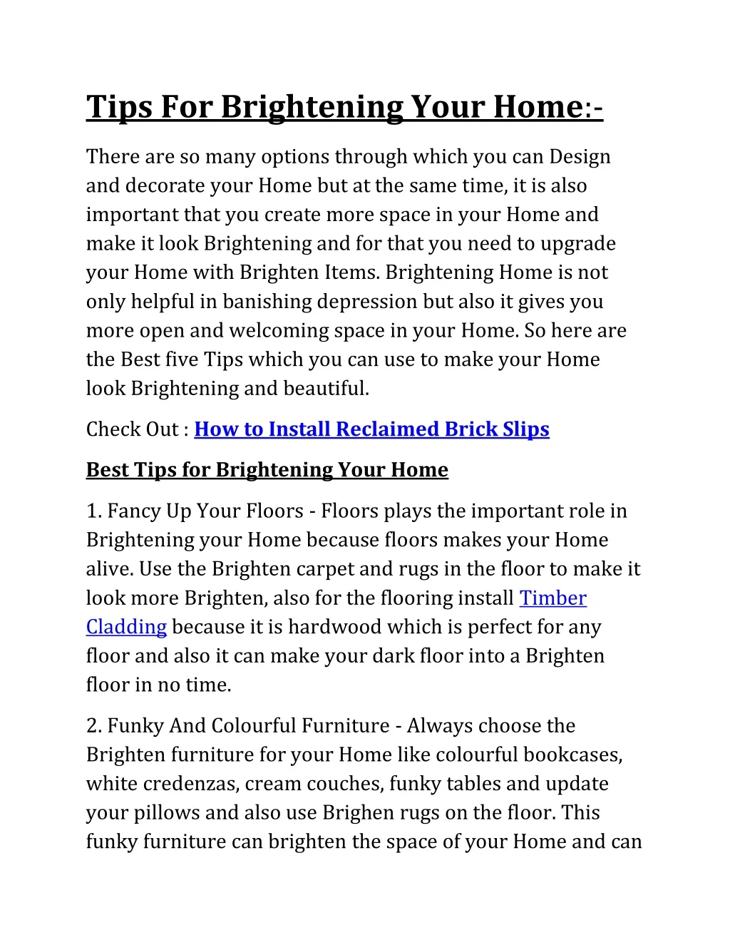 tips for brightening your home