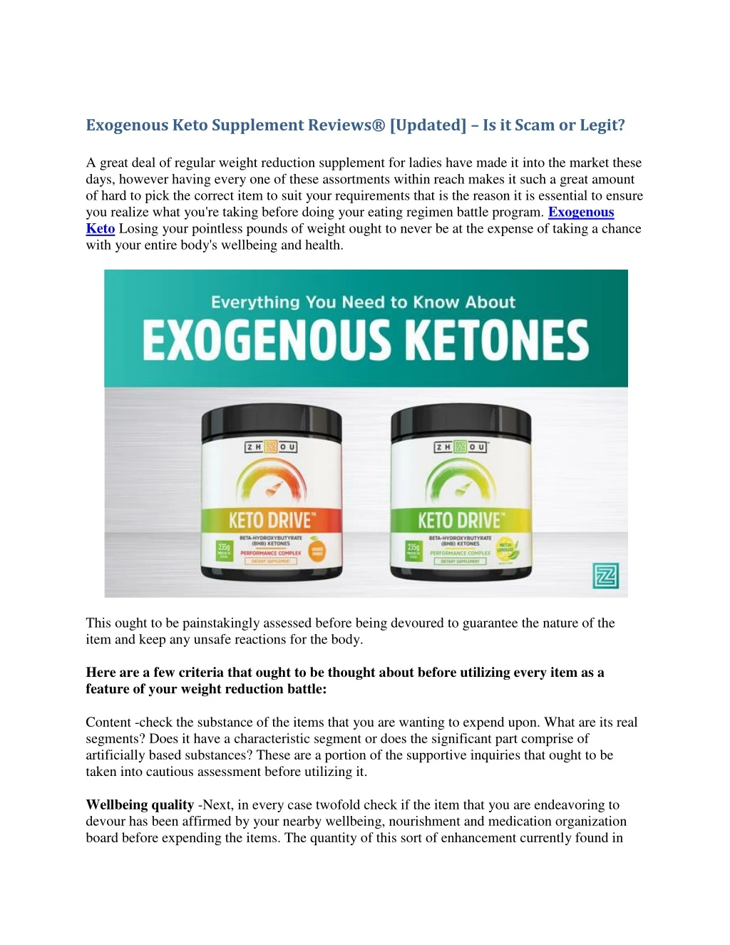 exogenous keto supplement reviews updated