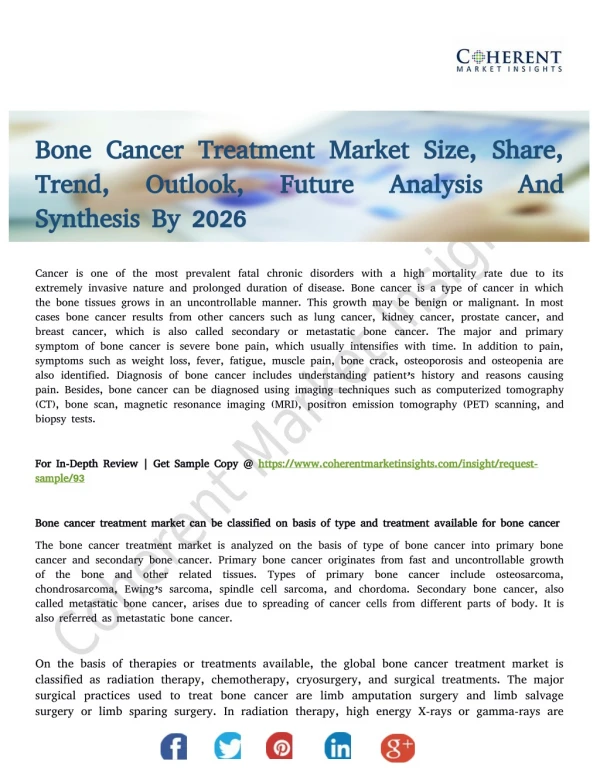 Bone Cancer Treatment Market Outlook and Future Predictions 2026