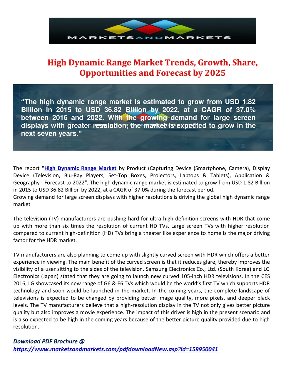 high dynamic range market trends growth share