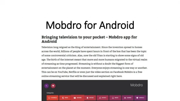 Mobdro for android - MobdroPlus.com