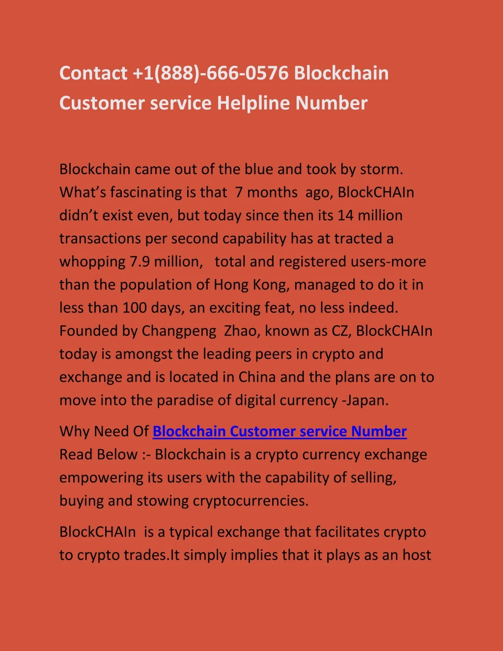 contact 1 888 666 0576 blockchain customer