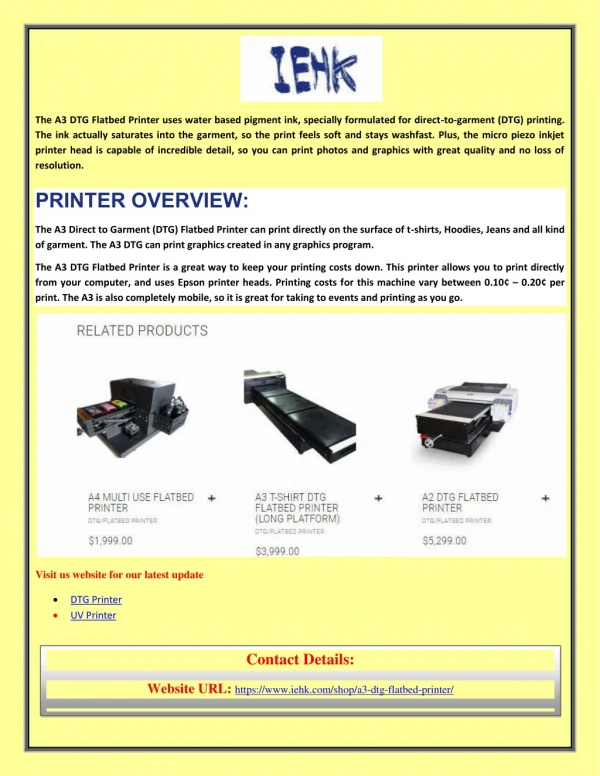 Buy Online UV Printer at iehk.com