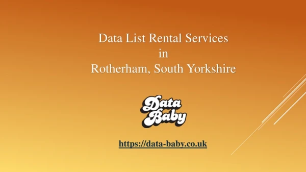 Data List Rental Services in Rotherham, South Yorkshire