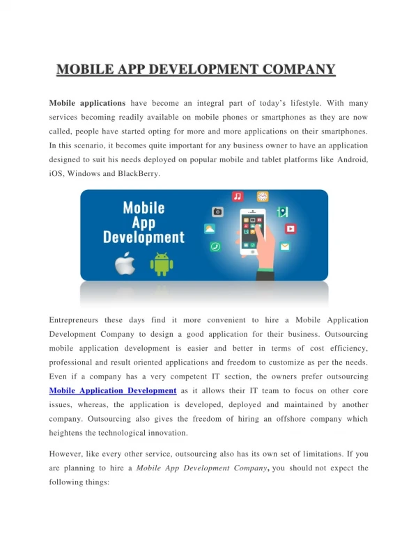 MOBILE APP DEVELOPMENT COMPANY