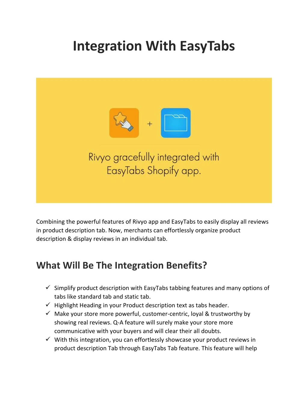 integration with easytabs