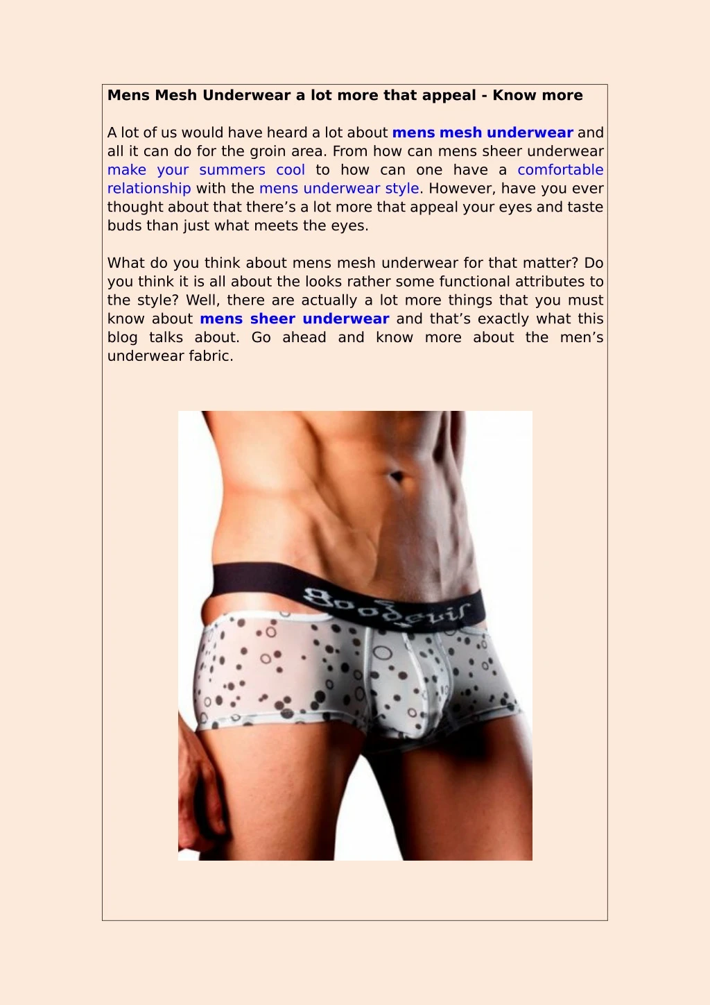 mens mesh underwear a lot more that appeal know