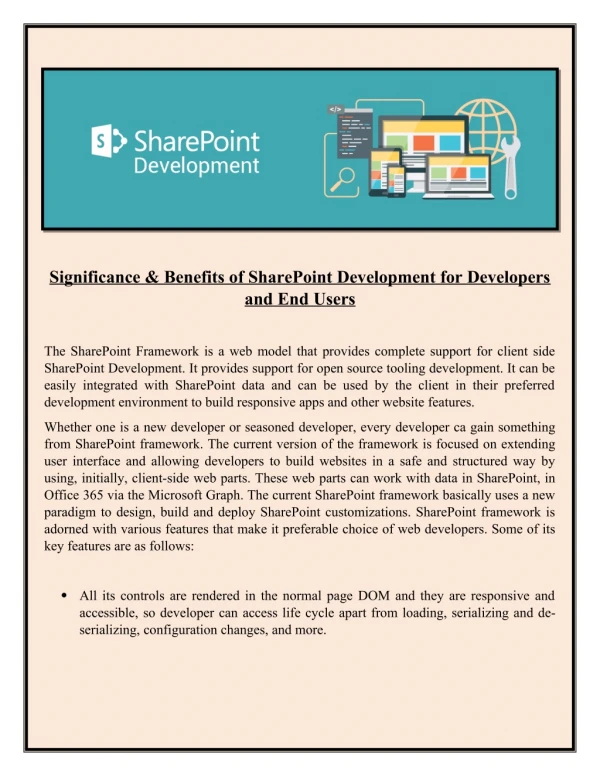 Significance & Benefits of SharePoint Development for Developers and End Users