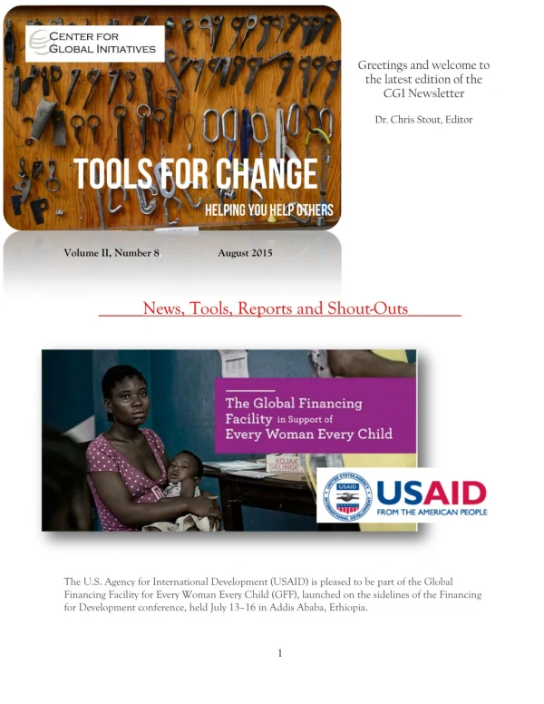 2015 August Tools for Change CGI Newsletter