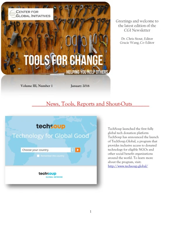 2016 January Tools for Change CGI Newsletter