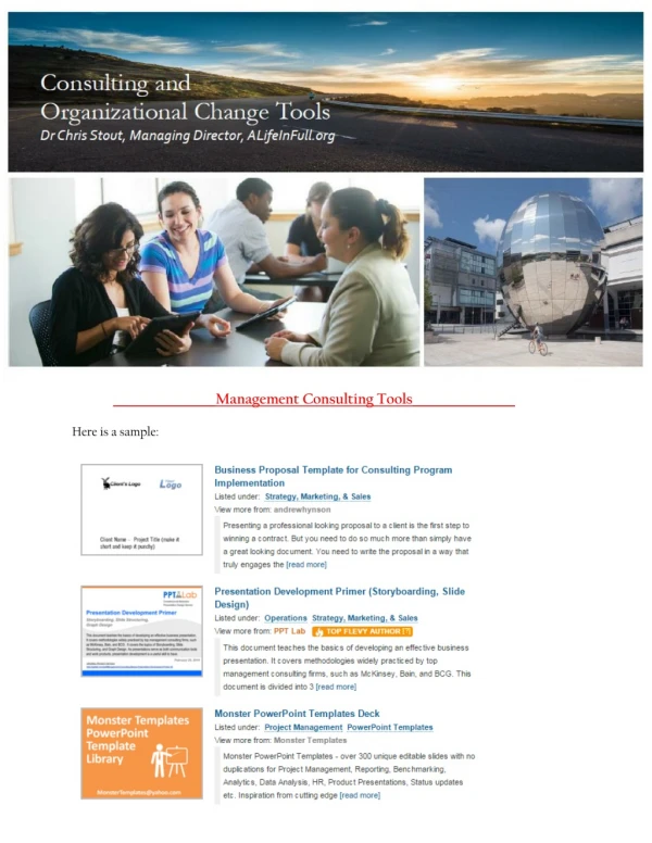 Managment Consulting and Organizational Change Tools