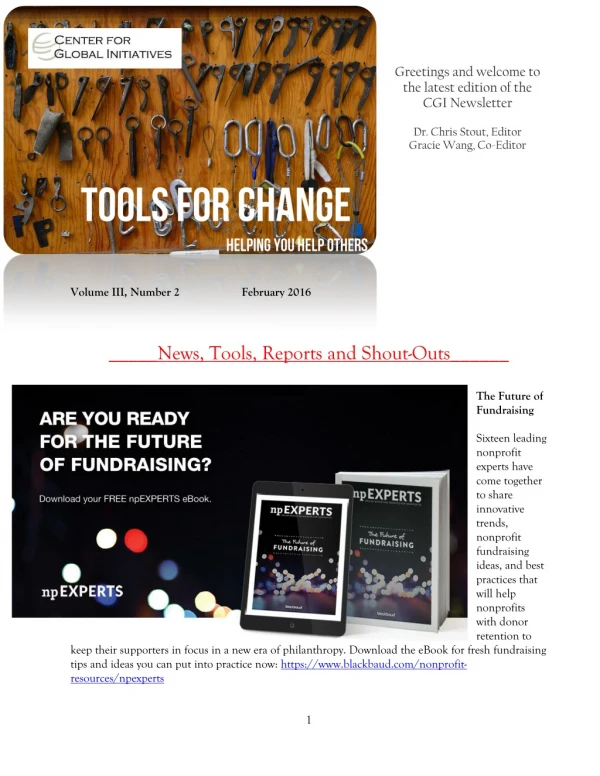 2016 February Tools for Change CGI Newsletter