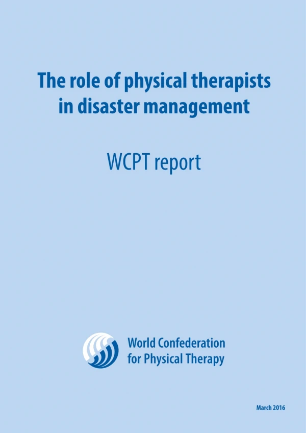 WCPT Disaster Management Report 2016