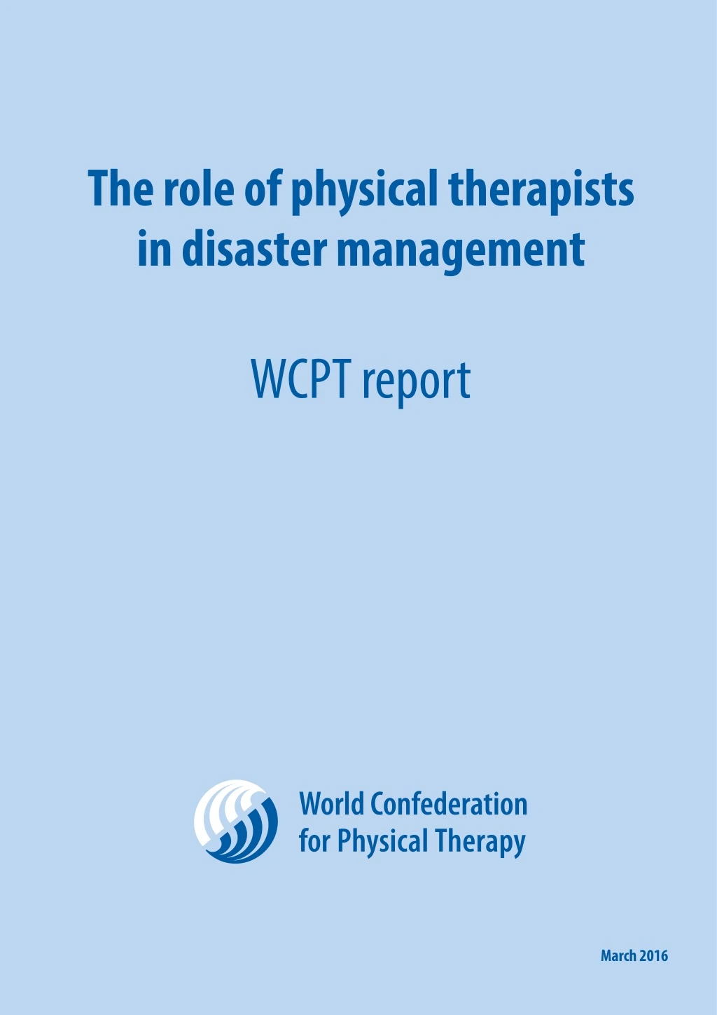 the role of physical therapists in disaster