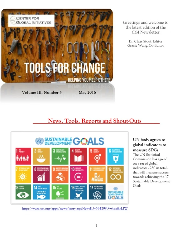 2016 May Tools for Change CGI Newsletter