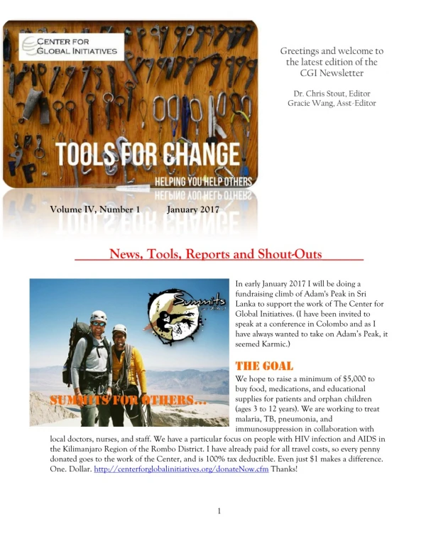 2017 January Tools for Change CGI Newsletter