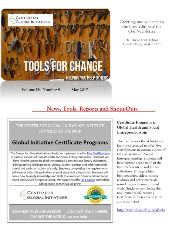 2017 May Tools for Change CGI Newsletter