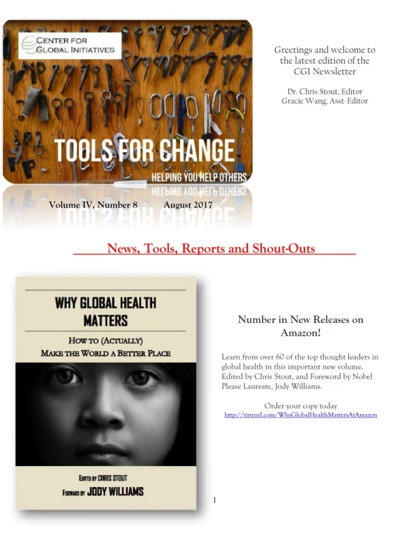 2017 August Tools for Change CGI Newsletter