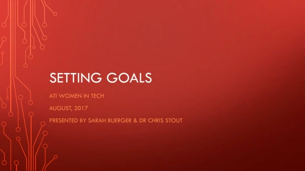 Setting Goals by Sarah Buerger & Dr Chris Stout