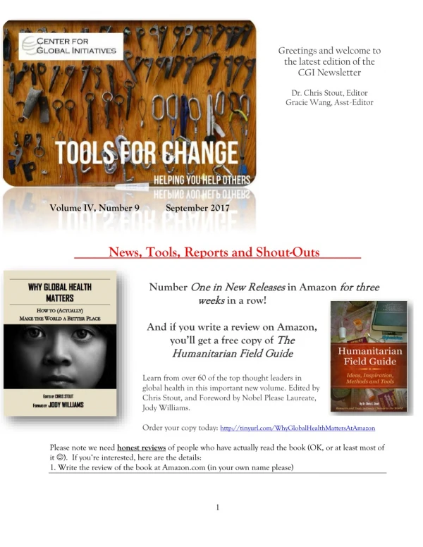 2017 September Tools for Change CGI Newsletter