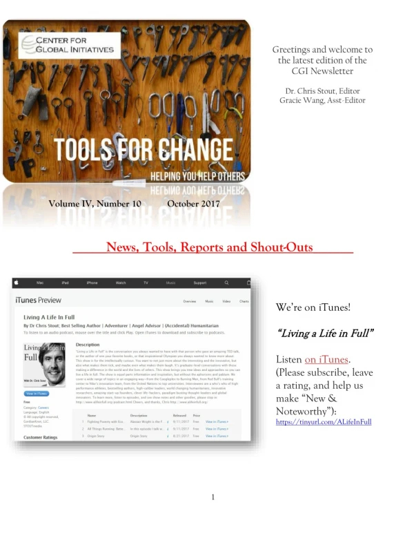 2017 October Tools for Change CGI Newsletter