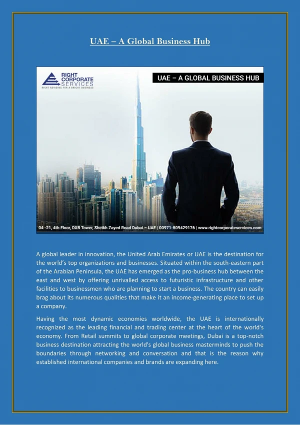 UAE - A Global Business Hub