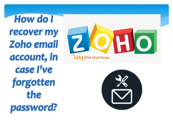 how do i recover my zoho email account in case