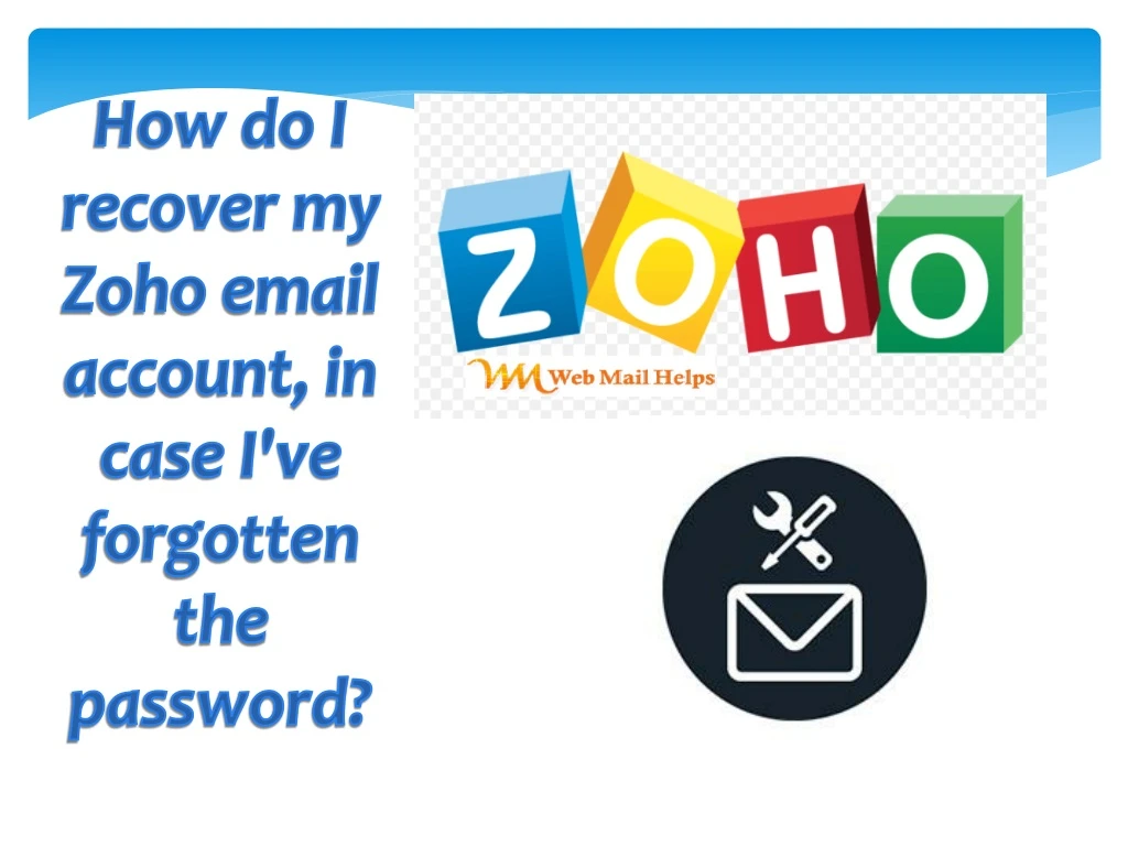 how do i recover my zoho email account in case