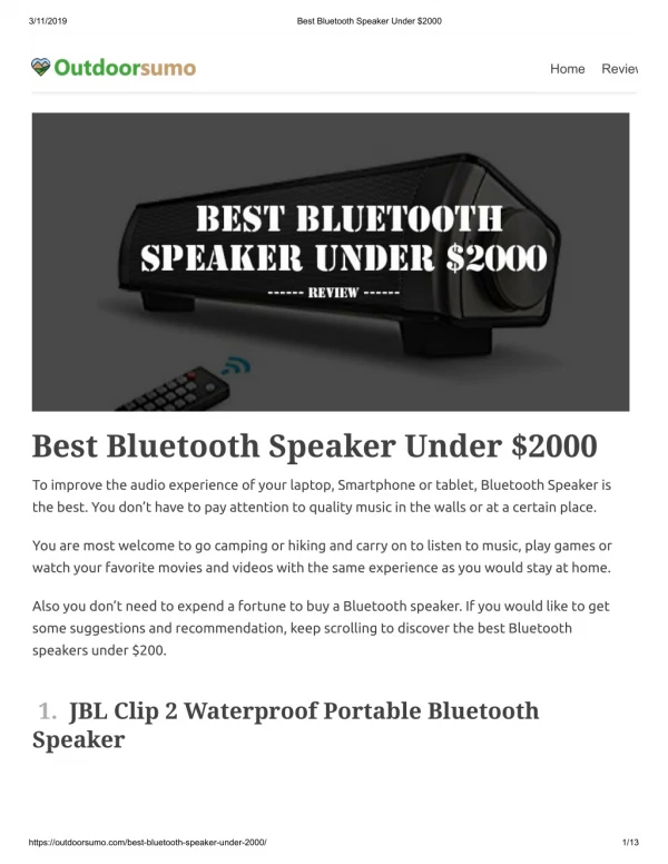 Best bluetooth speaker under $2000 - Portable Wireless Speaker