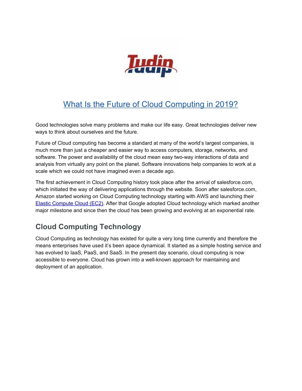 what is the future of cloud computing in 2019