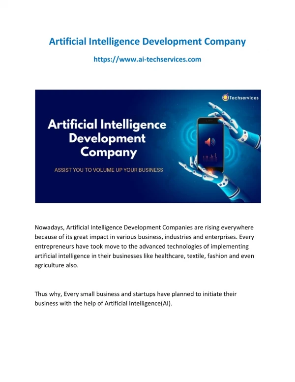 Artificial Intelligence Development Company