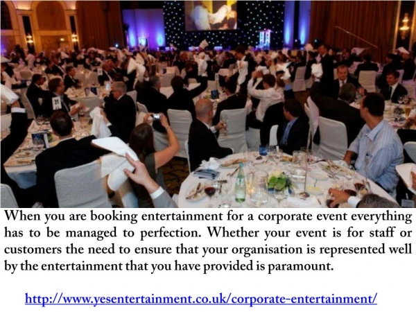 Corporate Event Entertainment and DJ in London Yes Entertainment
