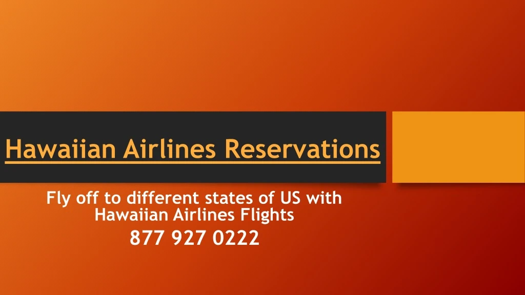 hawaiian airlines reservations