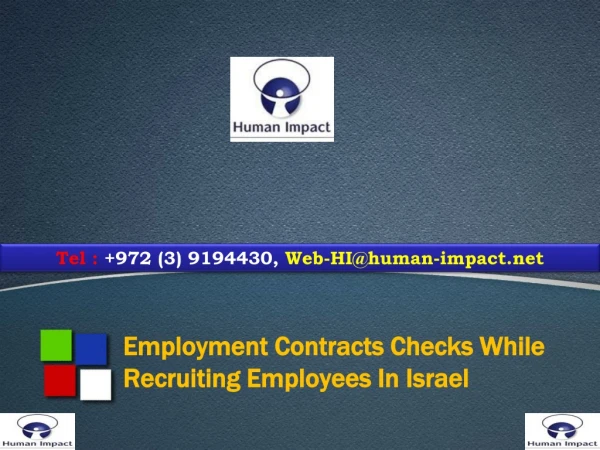 Employment Contracts Checks While Recruiting Employees In Israel