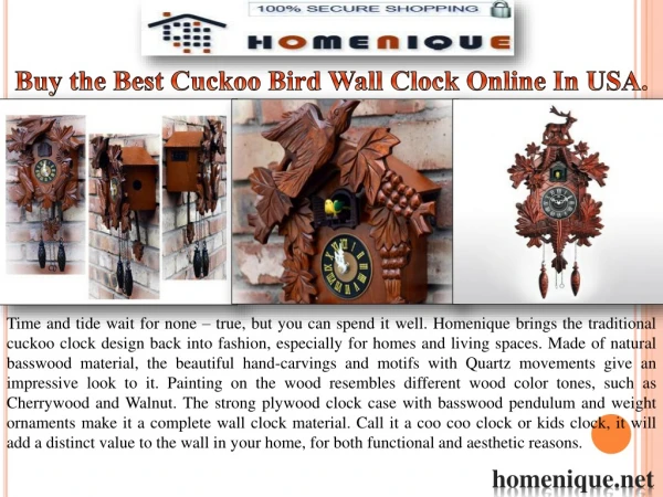 Buy the Best Cuckoo Bird Wall Clock Online In USA.
