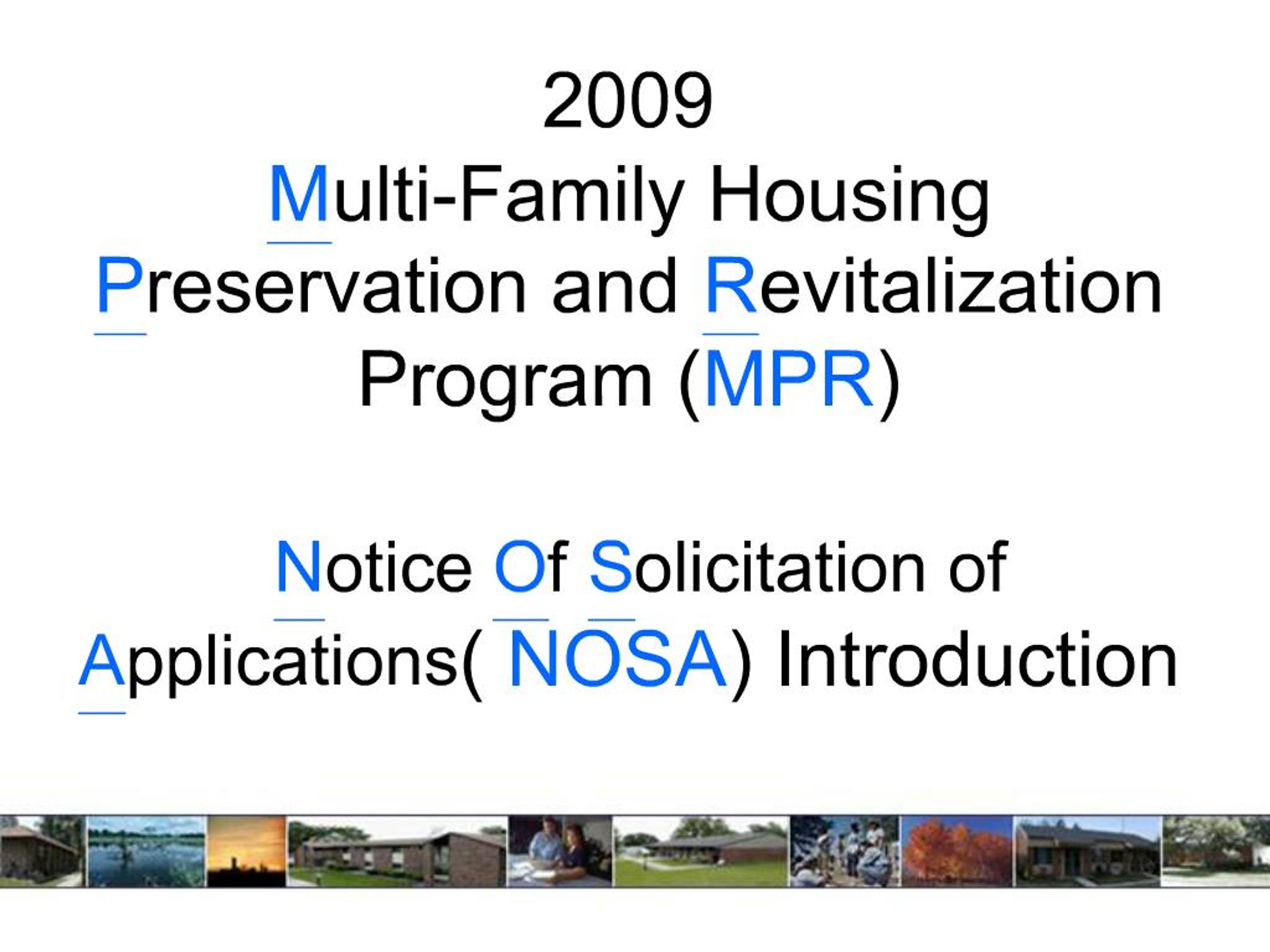 PPT - 2009 Multi-Family Housing Preservation and Revitalization Program ...