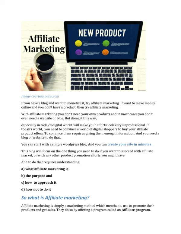 The Easy way to do affiliate marketing